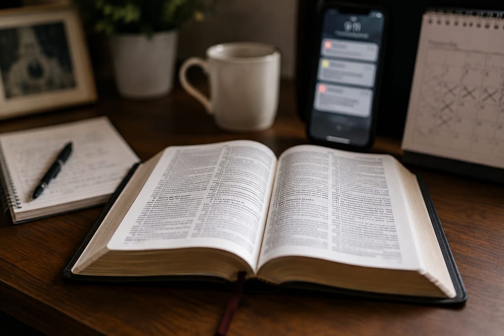Open Bible showing Scripture as the foundation for discernment