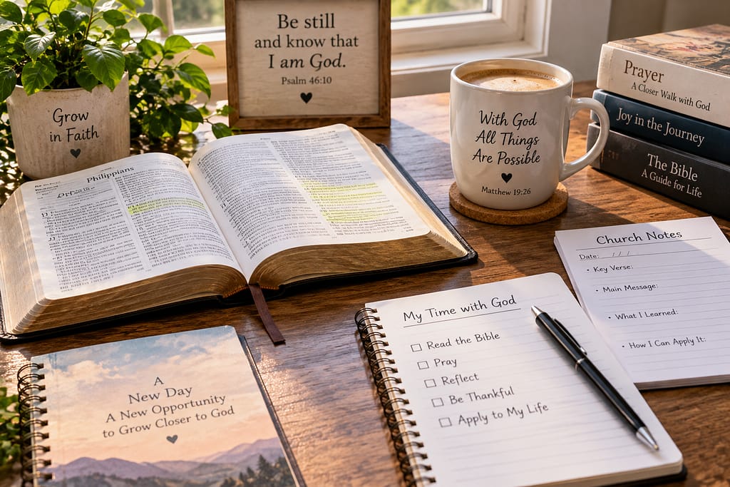 Reading the Bible and praying are important steps after becoming a Christian.