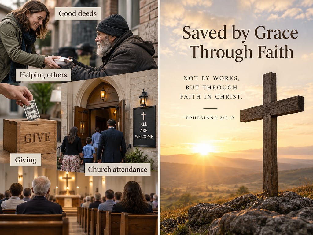Salvation is by grace through faith, not by good works.
